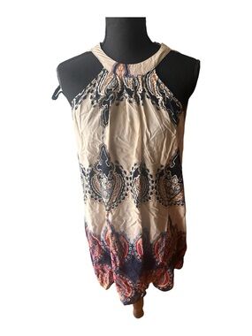 Earthbound Trading Paisley Halter Sundress Flowy Mini Dress Size S